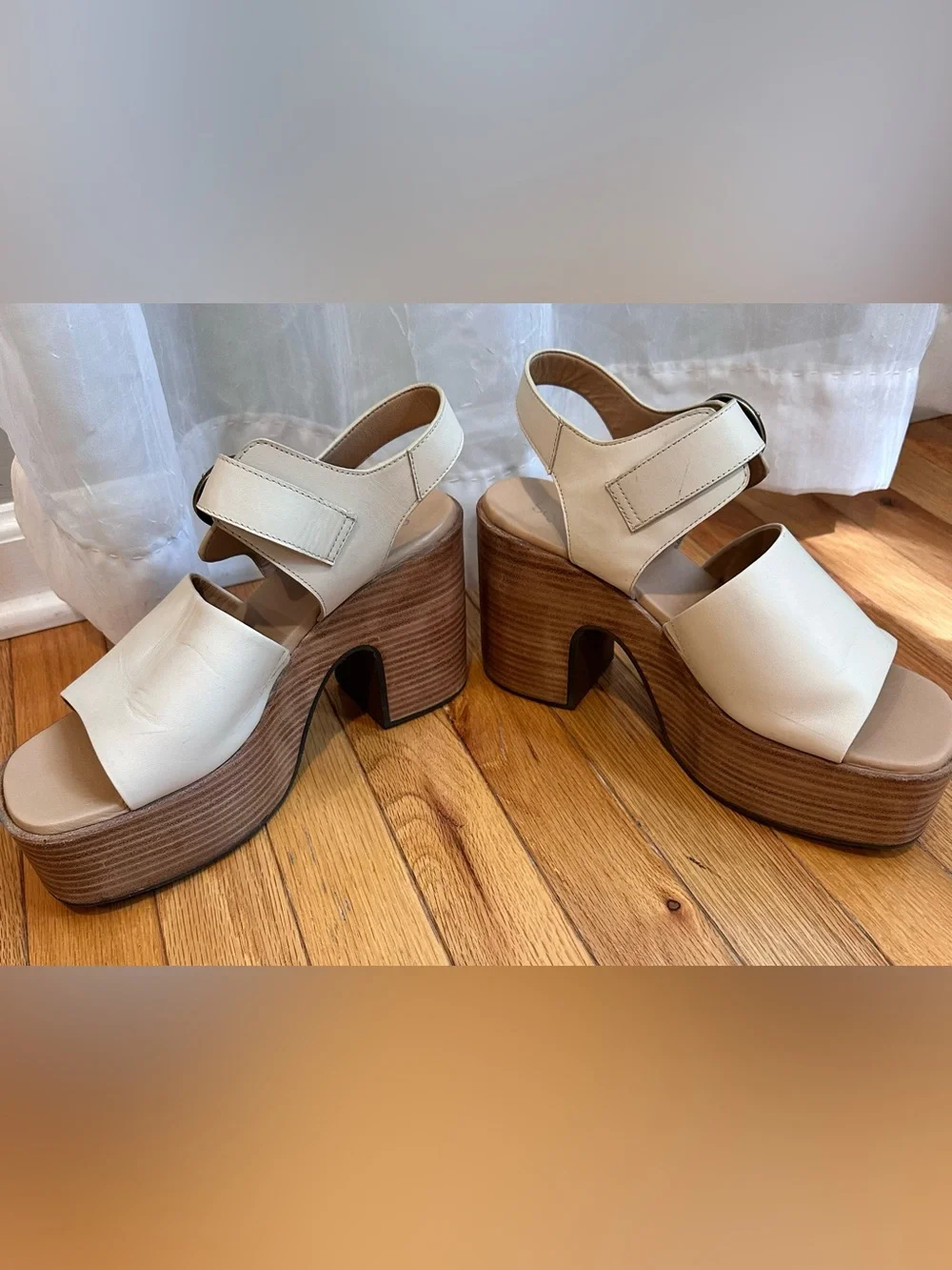 Anthropologie Seychelles Mosh Pit  Platform sandals Leather Stacked Heel 10